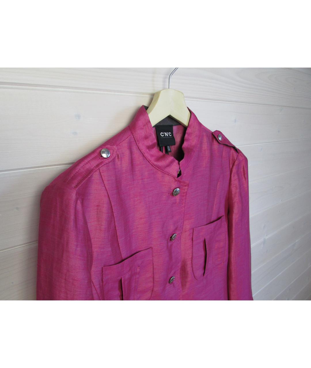 COSTUME NATIONAL Розовый льняной жакет/пиджак, фото 2