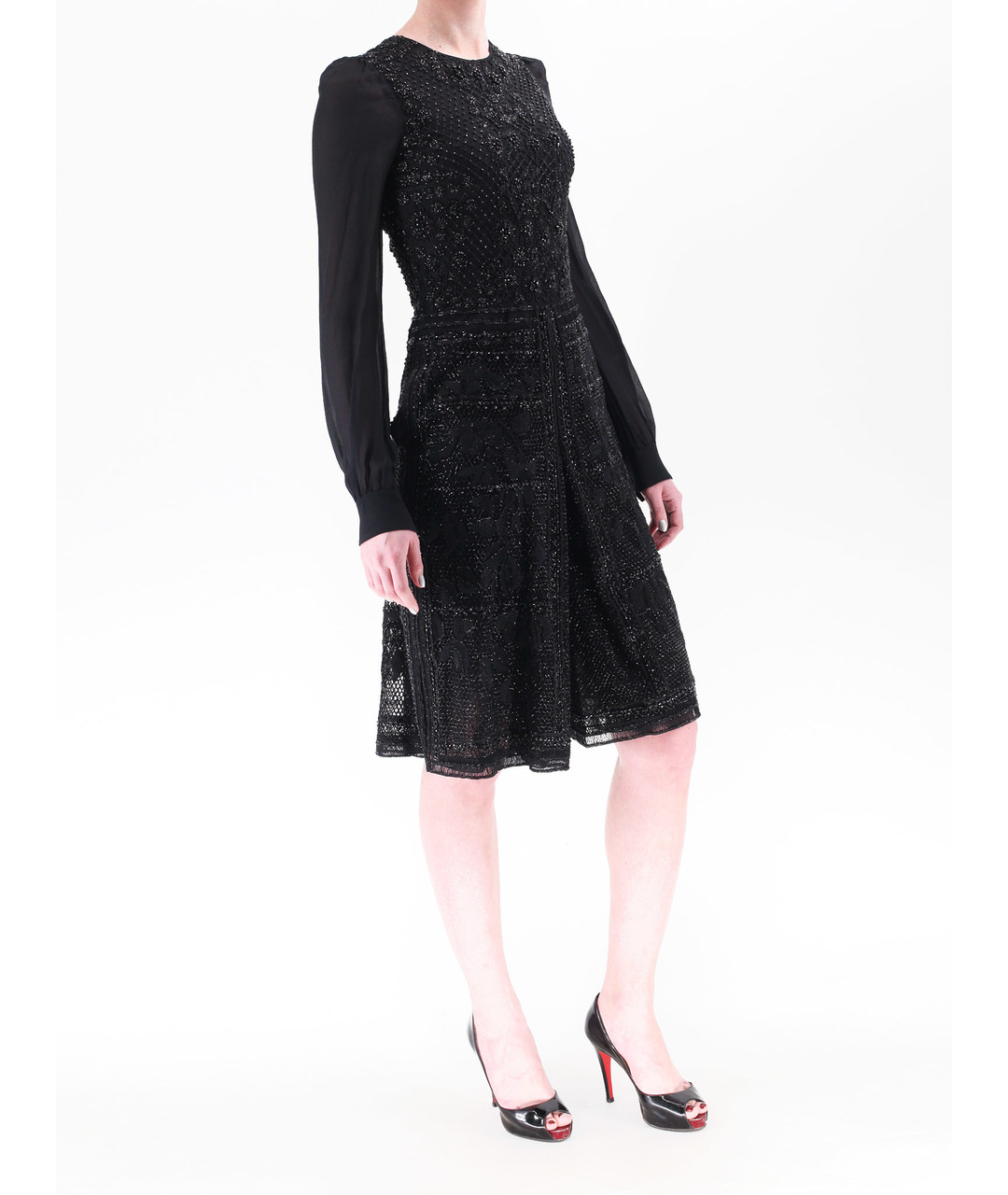 VALENTINO Черное шелковое платье, фото 2