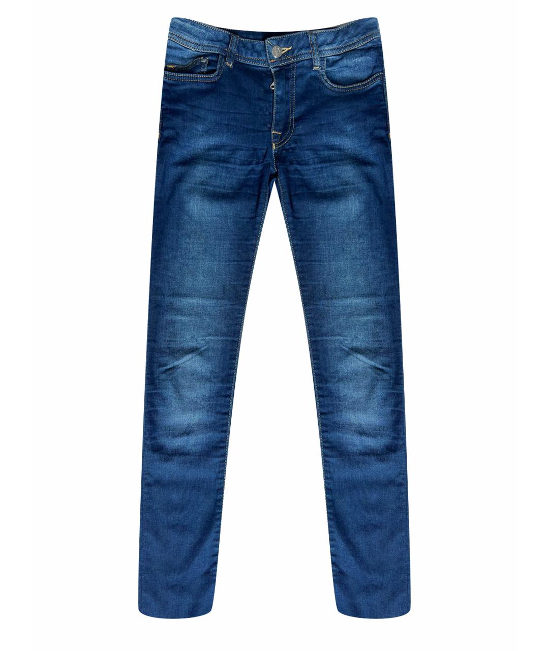 ICEBERG Синие хлопко-эластановые джинсы слим, фото 1