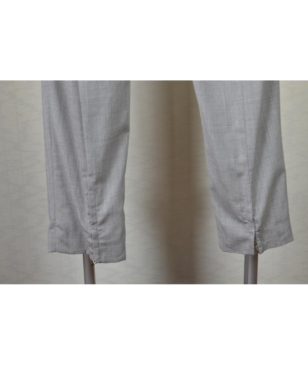 FABIANA FILIPPI Серые шерстяные брюки узкие, фото 5