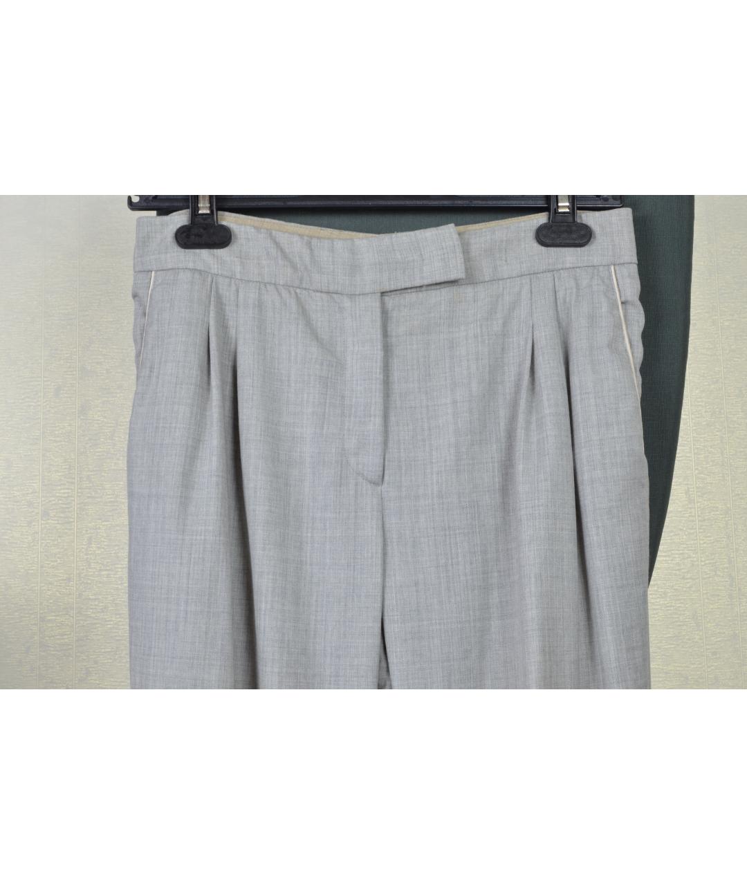 FABIANA FILIPPI Серые шерстяные брюки узкие, фото 2