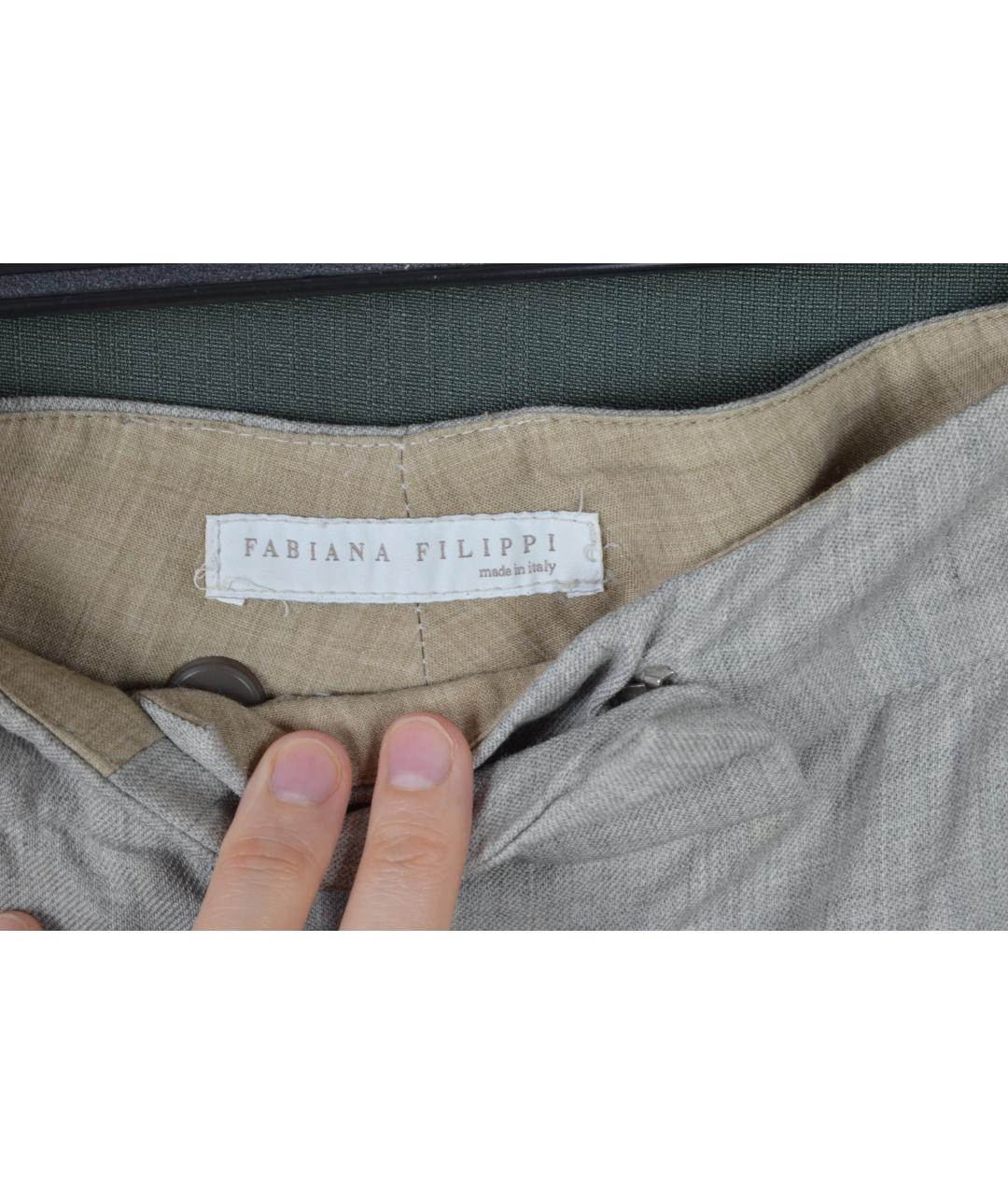 FABIANA FILIPPI Серые шерстяные брюки узкие, фото 9