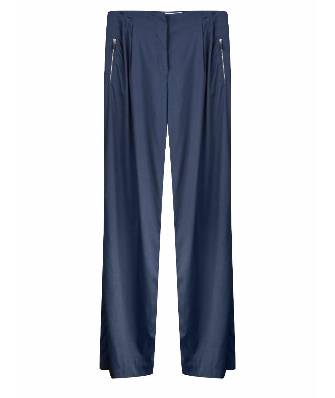 FABIANA FILIPPI Темно-синие шерстяные брюки широкие, фото 1