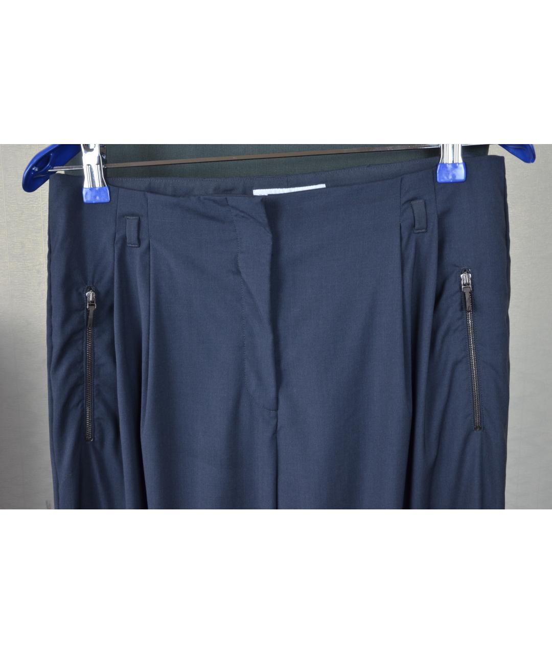 FABIANA FILIPPI Темно-синие шерстяные брюки широкие, фото 3