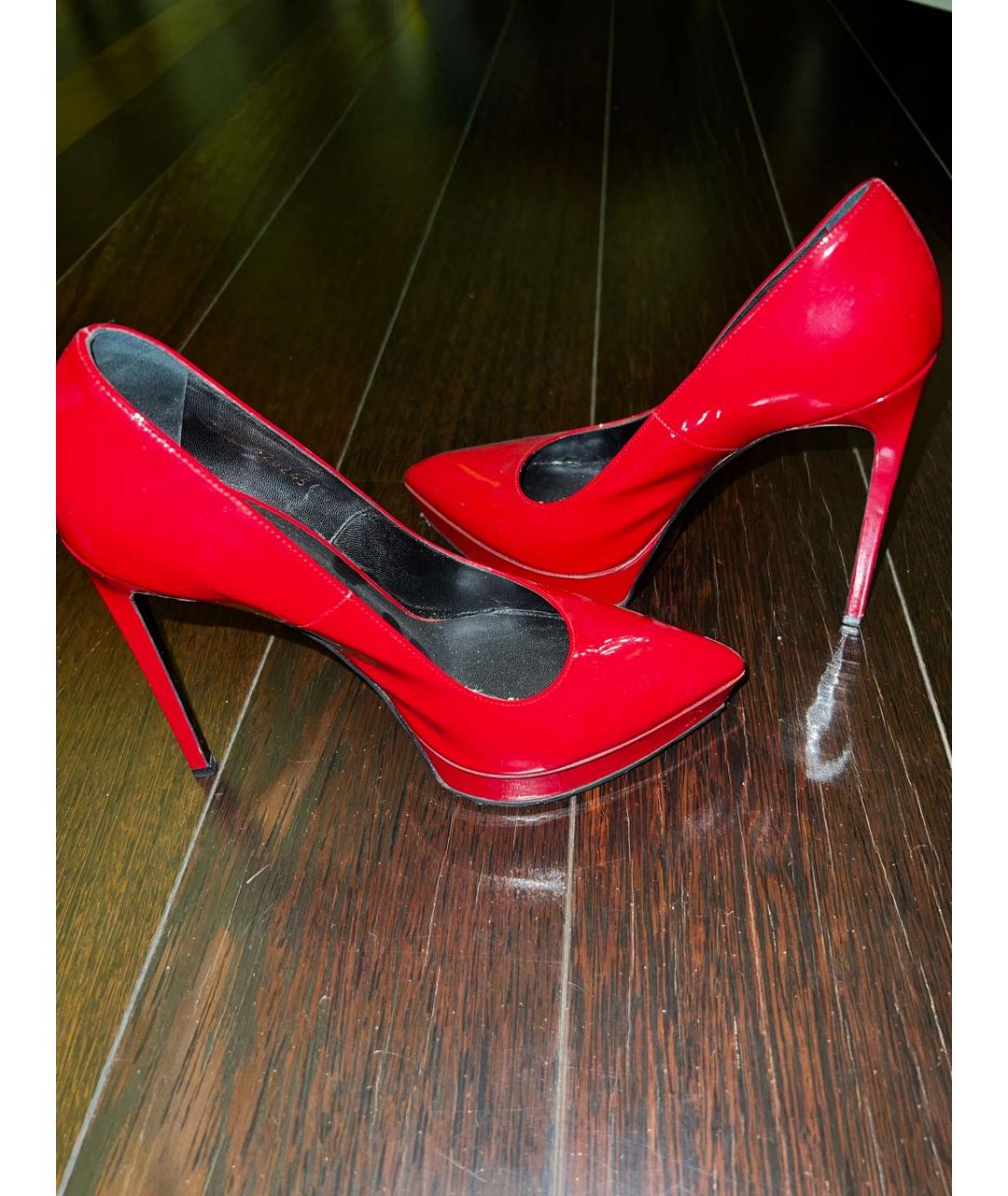 SAINT LAURENT Красные туфли из лакированной кожи, фото 5