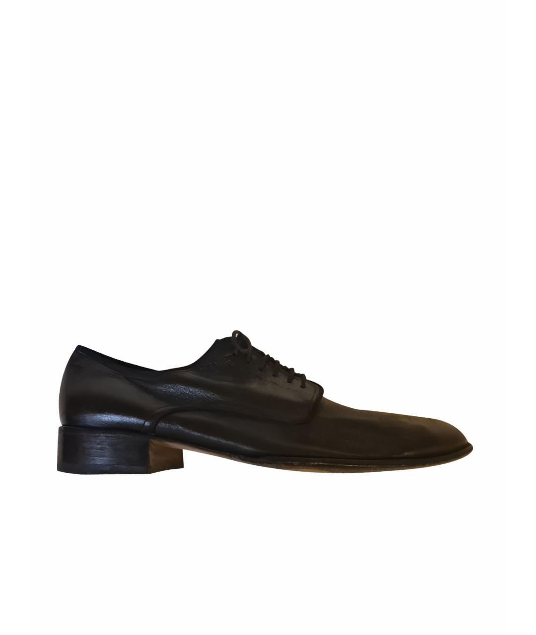 ROCCO P. Черные кожаные низкие ботинки, фото 1