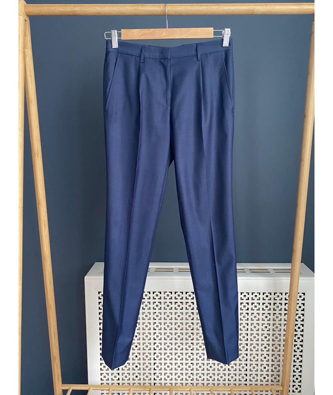 CASTELLO D'ORO Синие хлопковые брюки узкие, фото 4