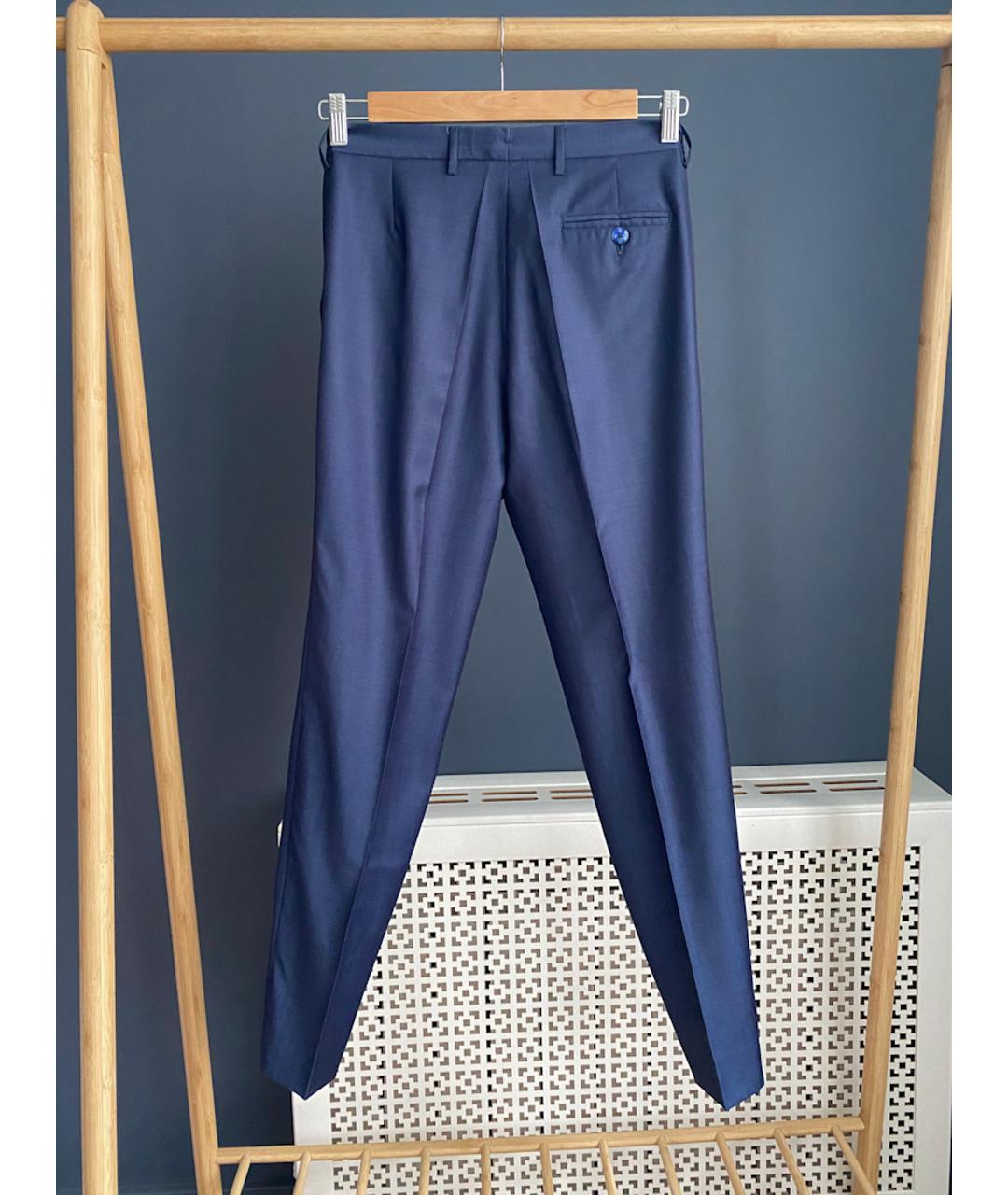 CASTELLO D'ORO Синие хлопковые брюки узкие, фото 2