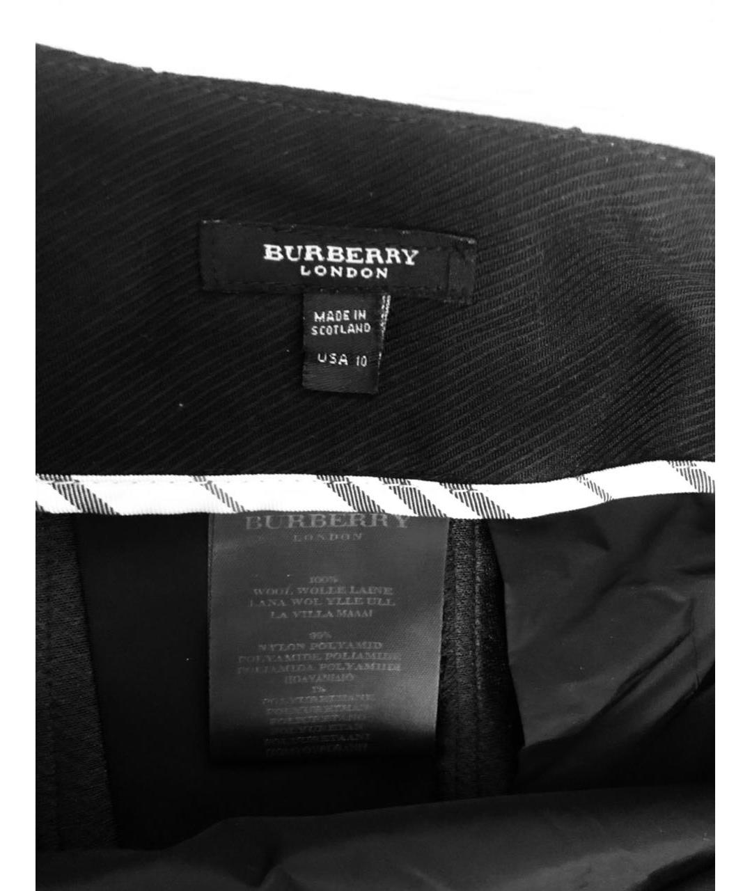 BURBERRY Черная шерстяная юбка мини, фото 4
