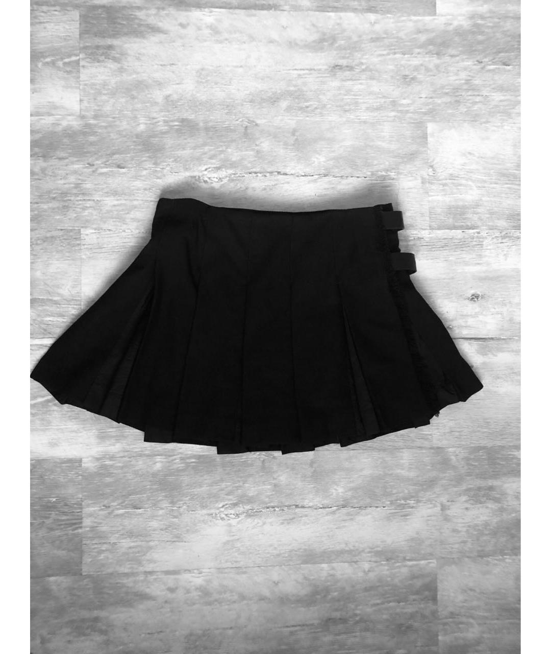 BURBERRY Черная шерстяная юбка мини, фото 3