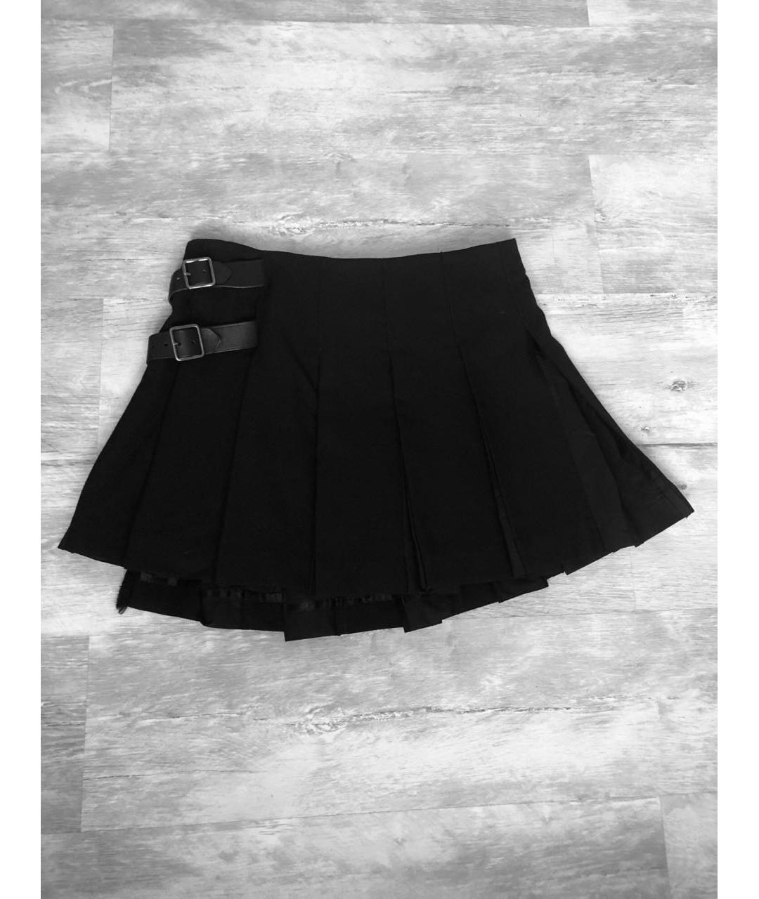 BURBERRY Черная шерстяная юбка мини, фото 5