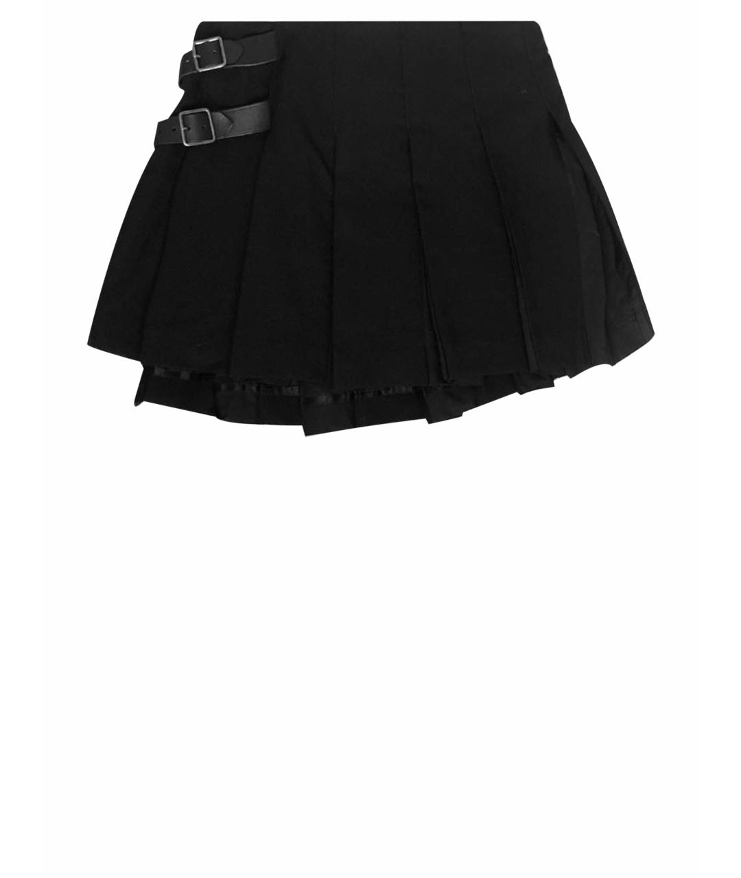BURBERRY Черная шерстяная юбка мини, фото 1