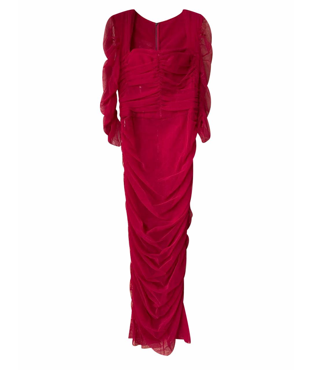DOLCE&GABBANA Красное сетчатое коктейльное платье, фото 1