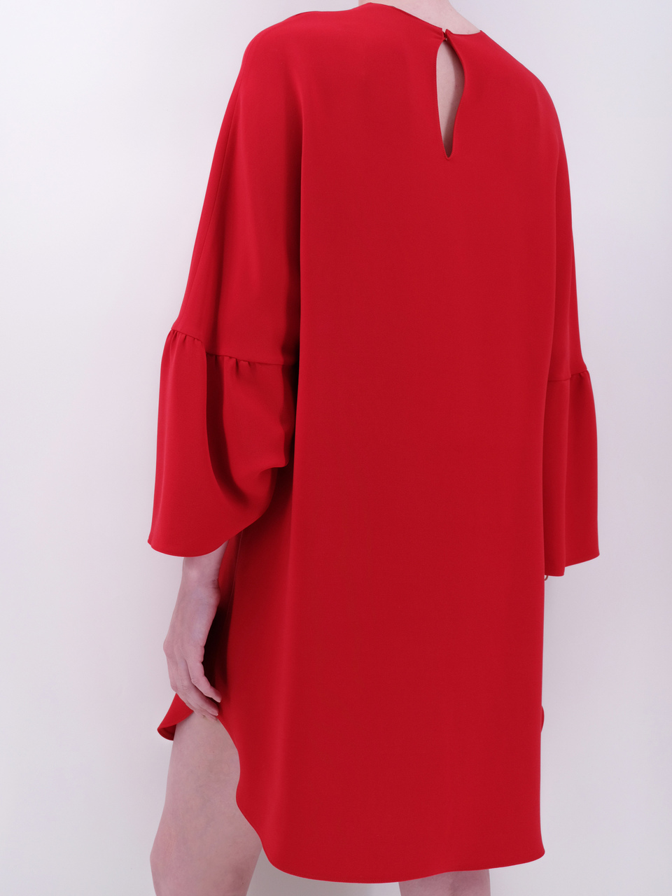VALENTINO Красное шелковое повседневное платье, фото 3