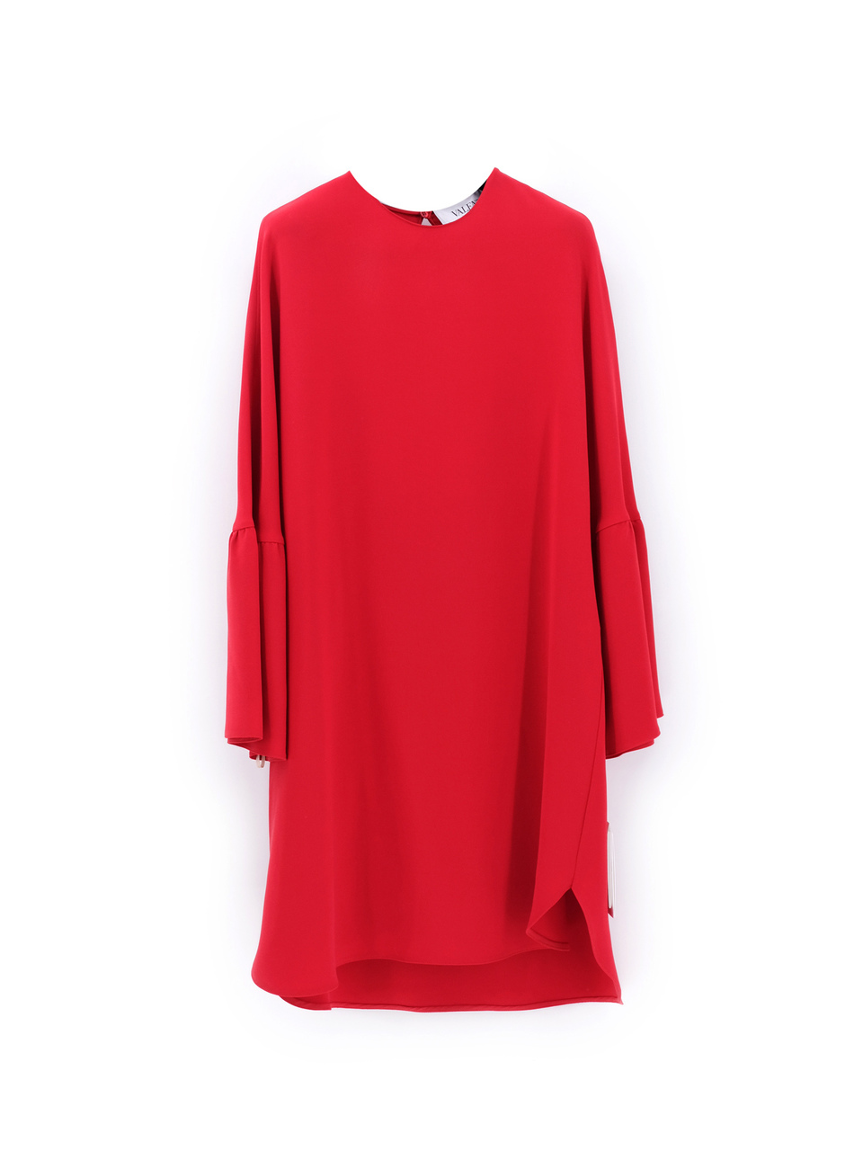 VALENTINO Красное шелковое повседневное платье, фото 1