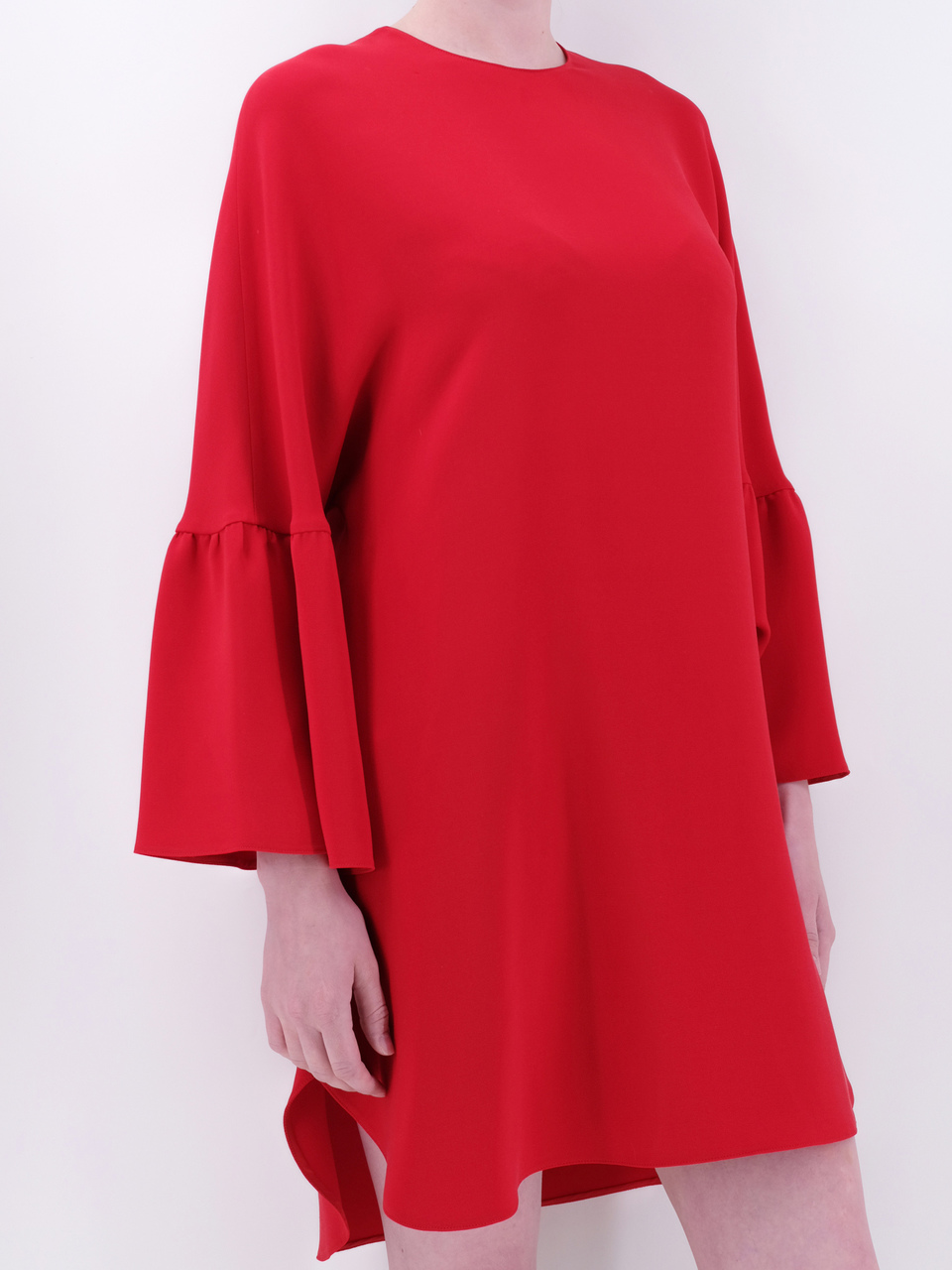 VALENTINO Красное шелковое повседневное платье, фото 2
