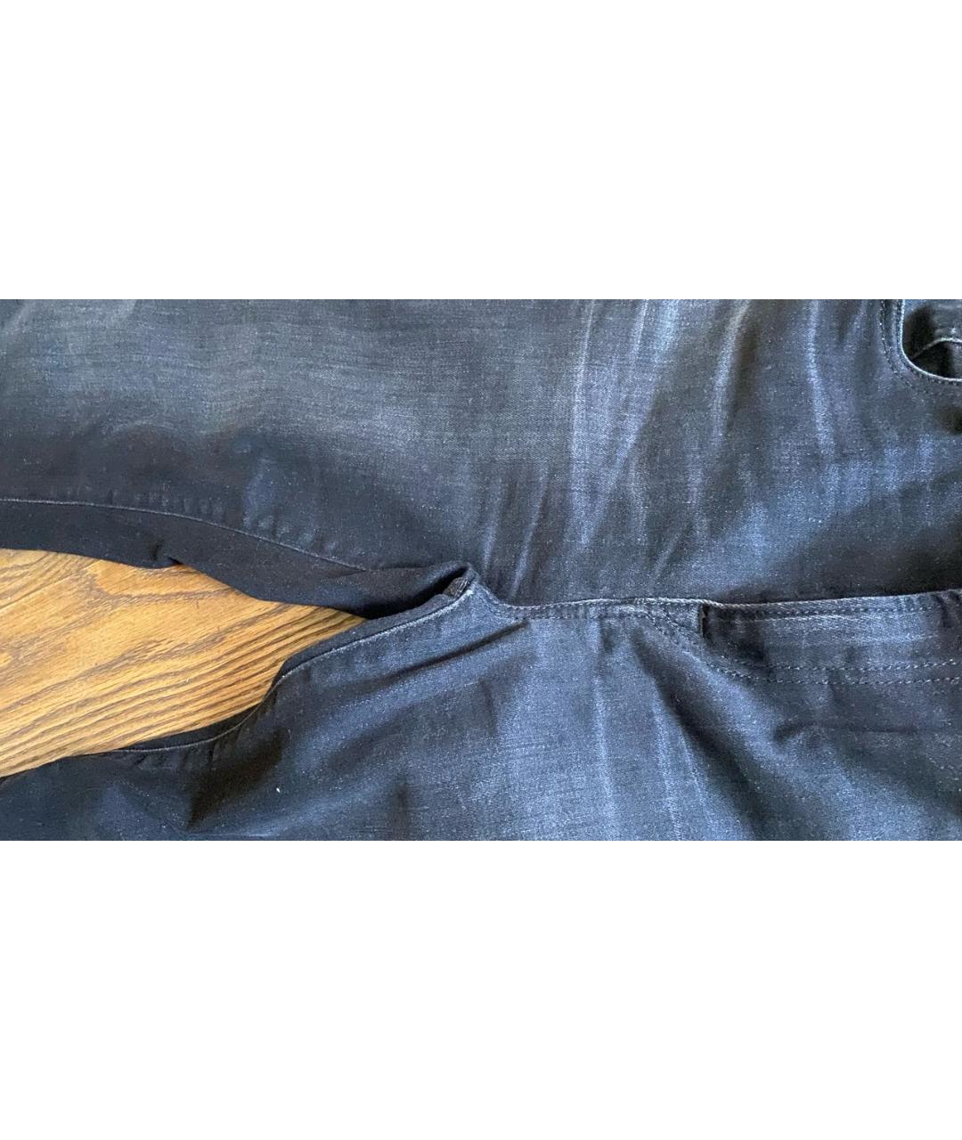 R13 Черные хлопко-эластановые прямые джинсы, фото 3