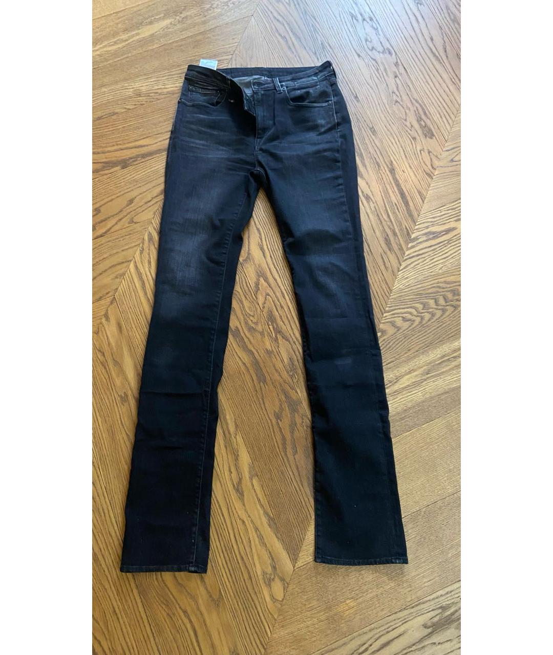 R13 Черные хлопко-эластановые прямые джинсы, фото 6