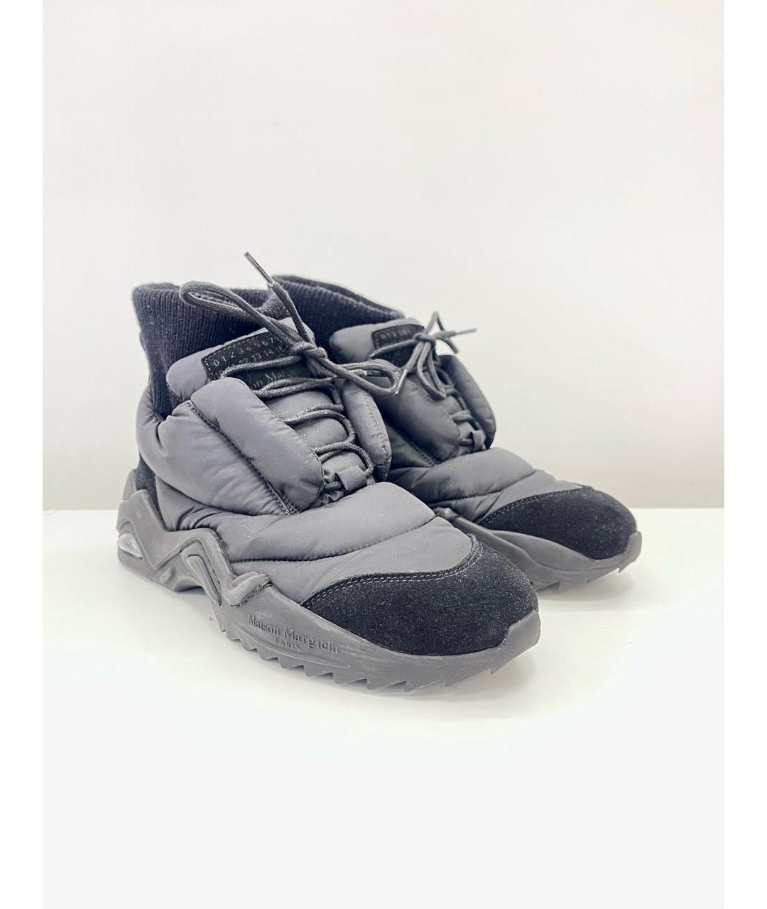 MAISON MARGIELA Черные синтетические высокие кроссовки / кеды, фото 3