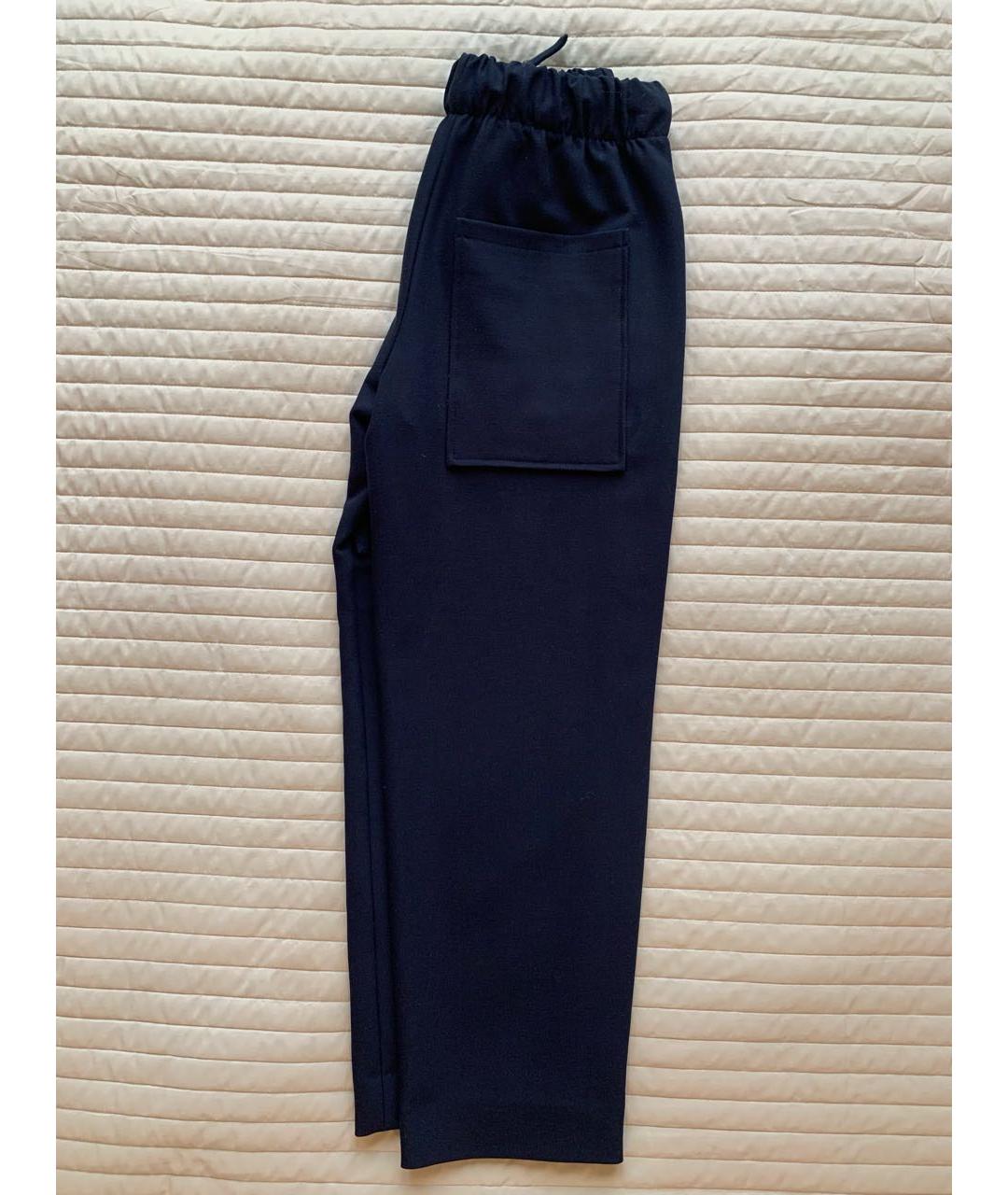 MAJE Темно-синие полиэстеровые прямые брюки, фото 4