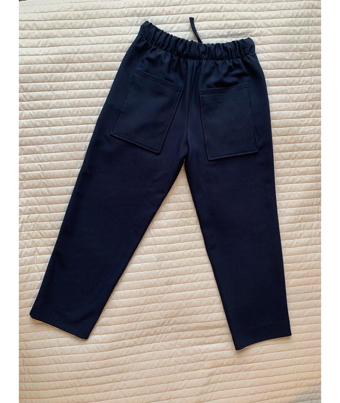 MAJE Темно-синие полиэстеровые прямые брюки, фото 6