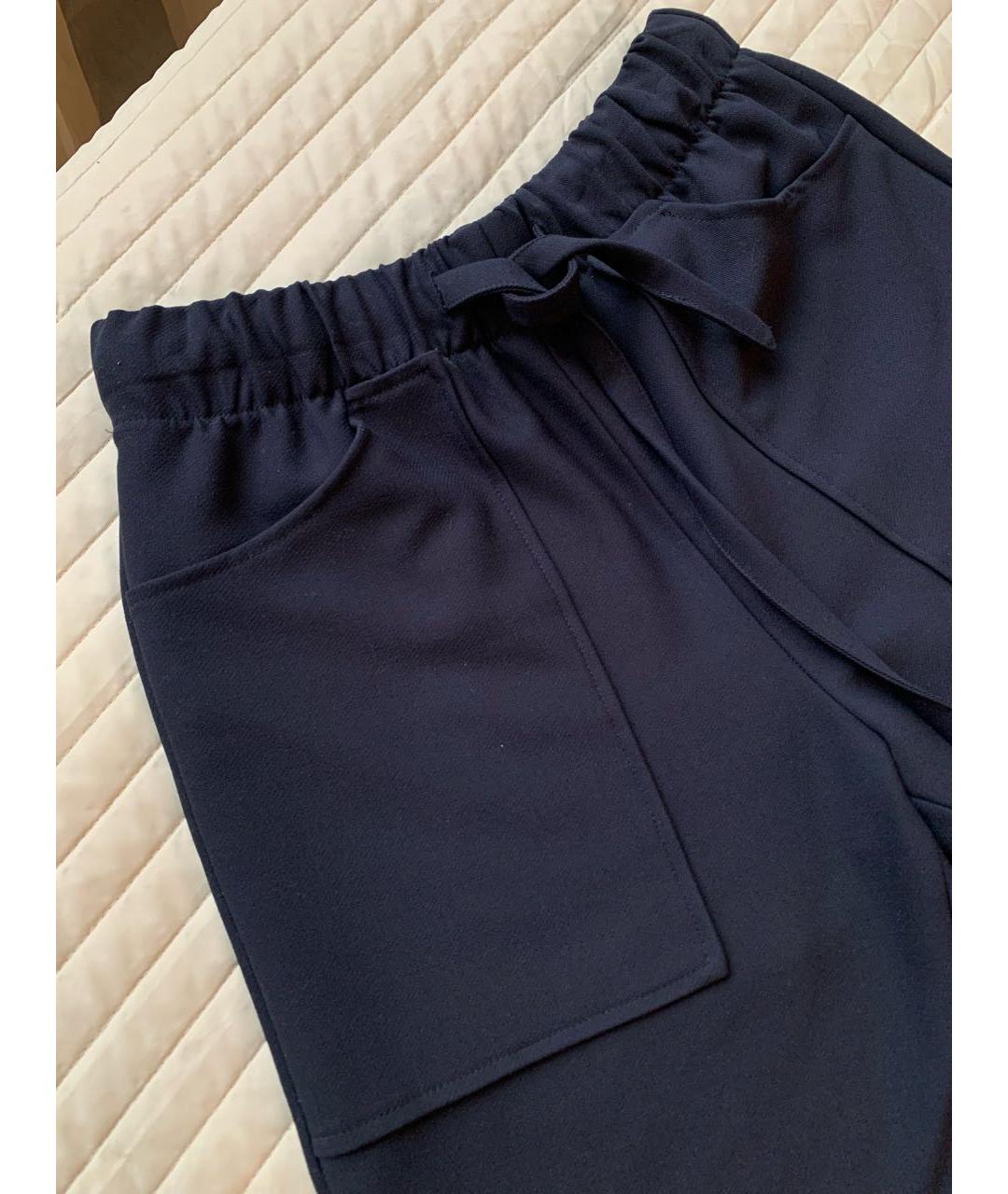 MAJE Темно-синие полиэстеровые прямые брюки, фото 2