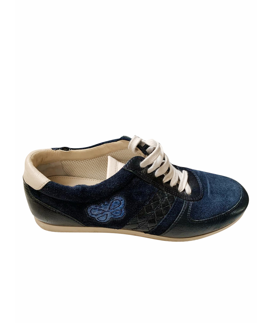 BOTTEGA VENETA Темно-синие кожаные кроссовки, фото 1