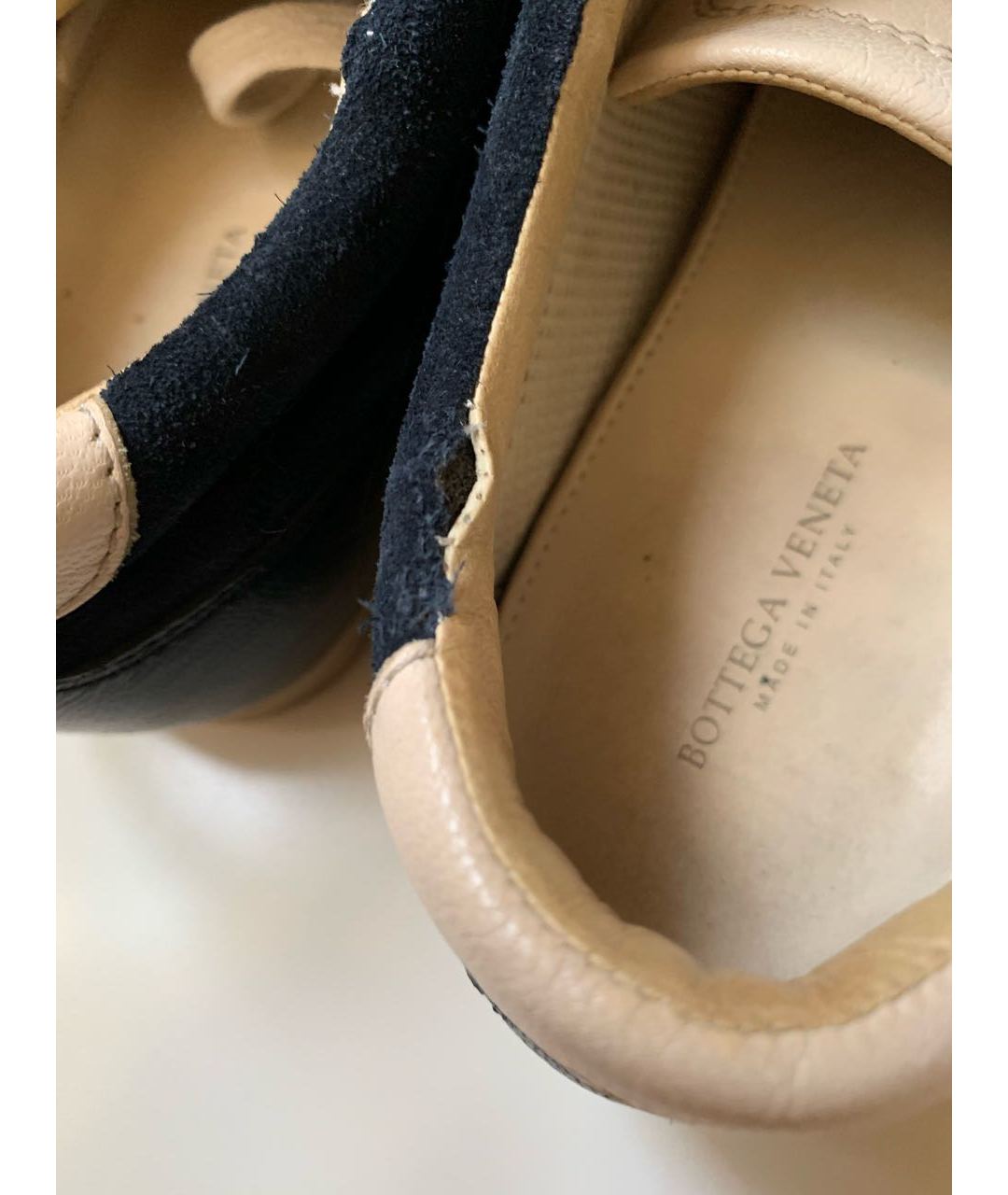 BOTTEGA VENETA Темно-синие кожаные кроссовки, фото 6