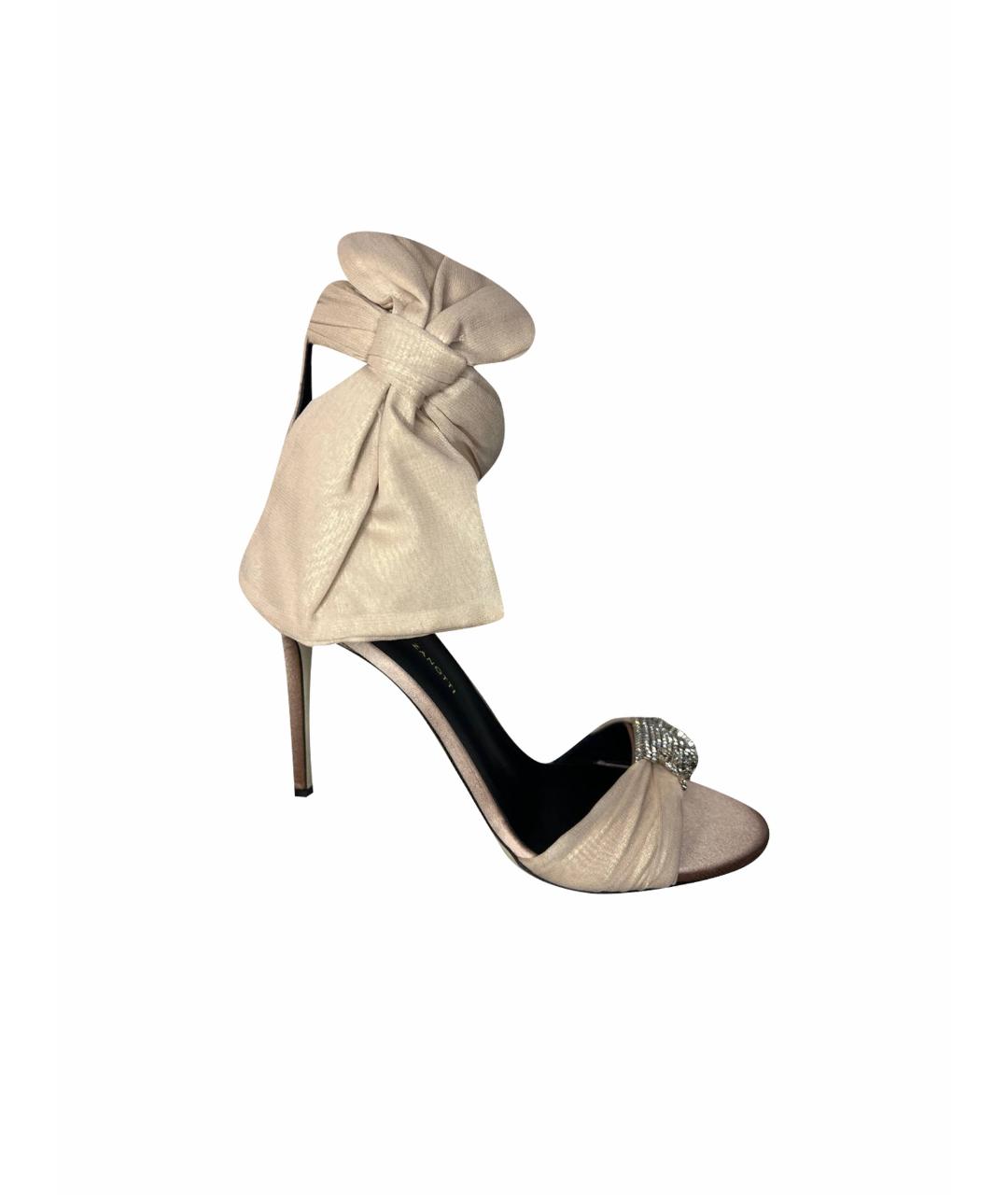 GIUSEPPE ZANOTTI DESIGN Бежевые кожаные босоножки, фото 1