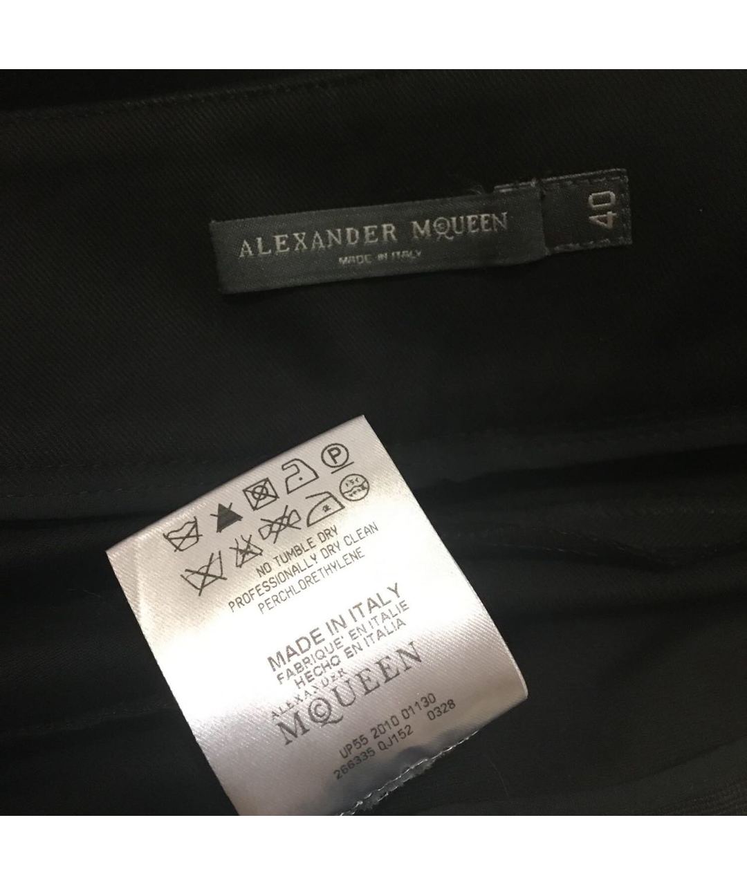 ALEXANDER MCQUEEN Черная хлопковая юбка мини, фото 7