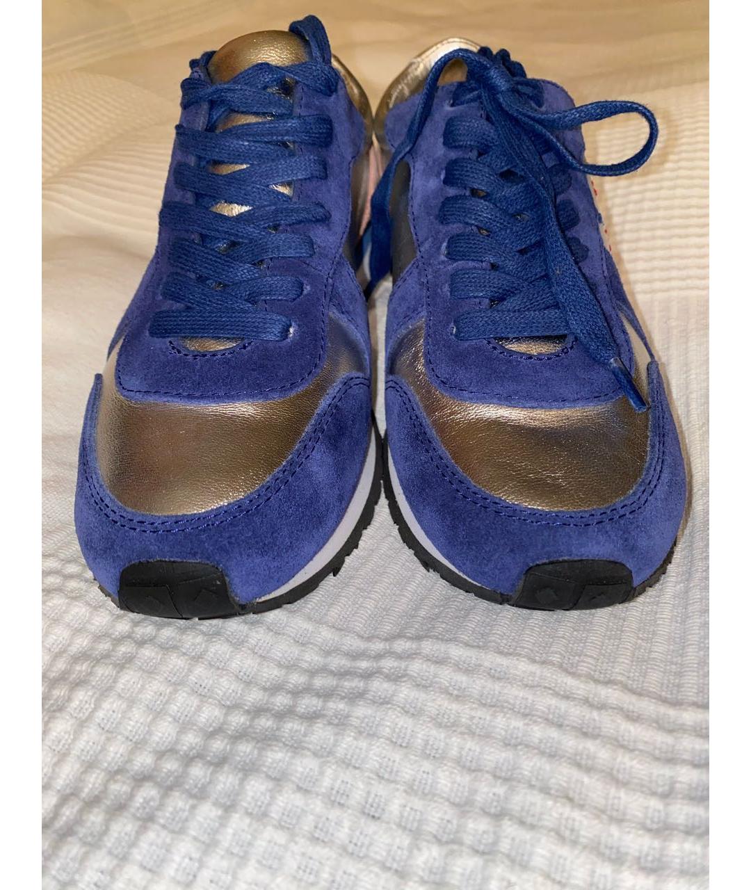 TORY BURCH Синие кожаные кроссовки, фото 2
