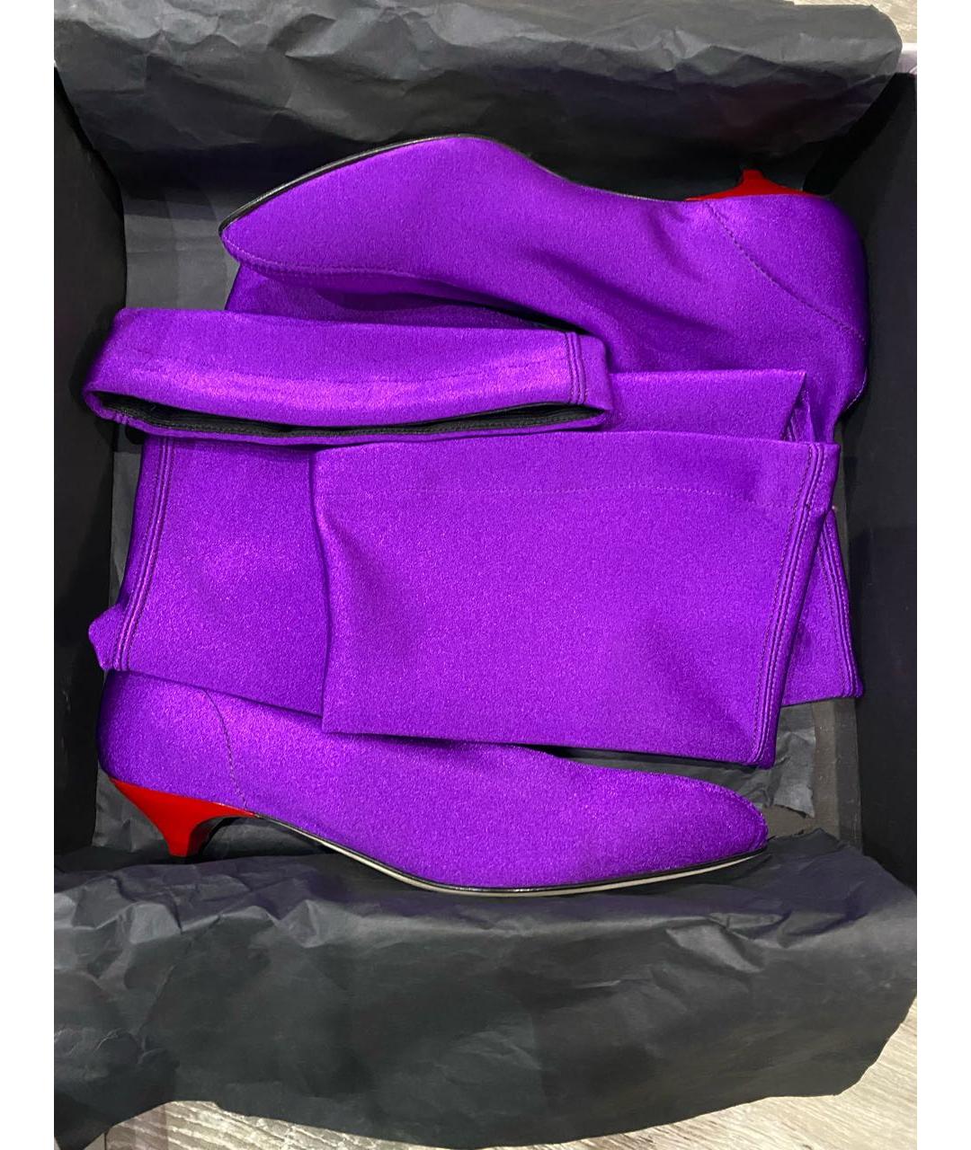 GIA COUTURE Фиолетовые текстильные сапоги, фото 5