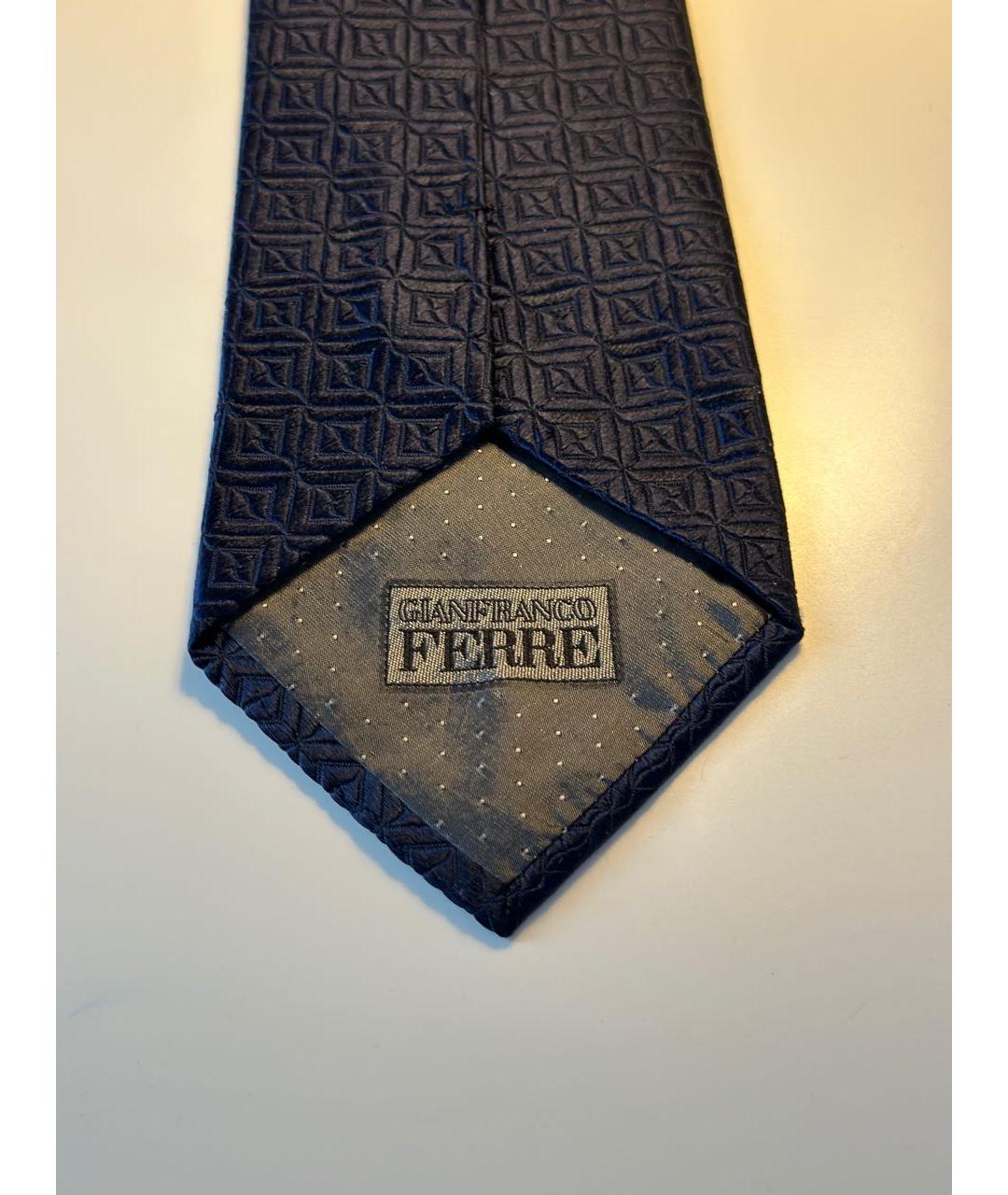 GIANFRANCO FERRE Синий шелковый галстук, фото 3