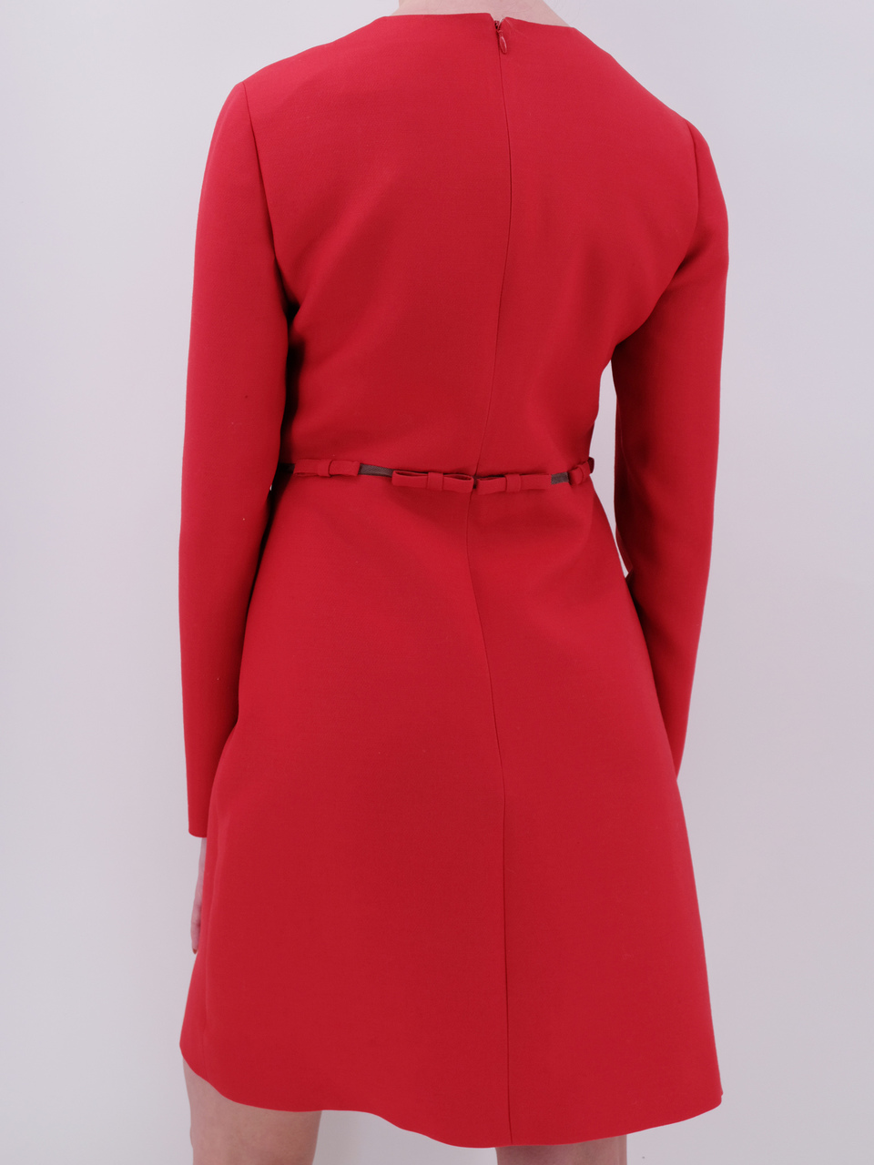 VALENTINO Красное шерстяное повседневное платье, фото 3
