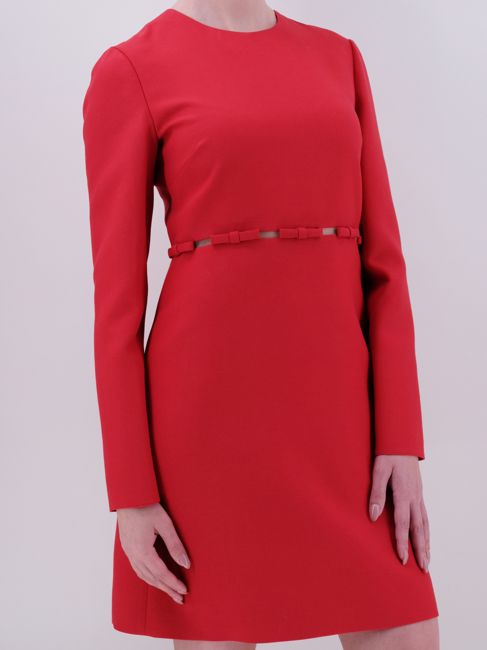 VALENTINO Красное шерстяное повседневное платье, фото 2