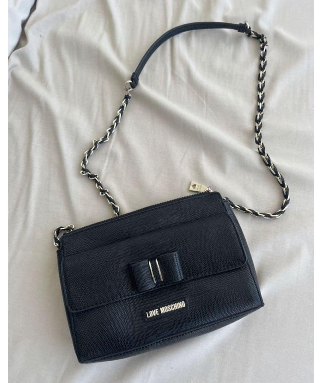 LOVE MOSCHINO Черная сумка тоут из искусственной кожи, фото 5