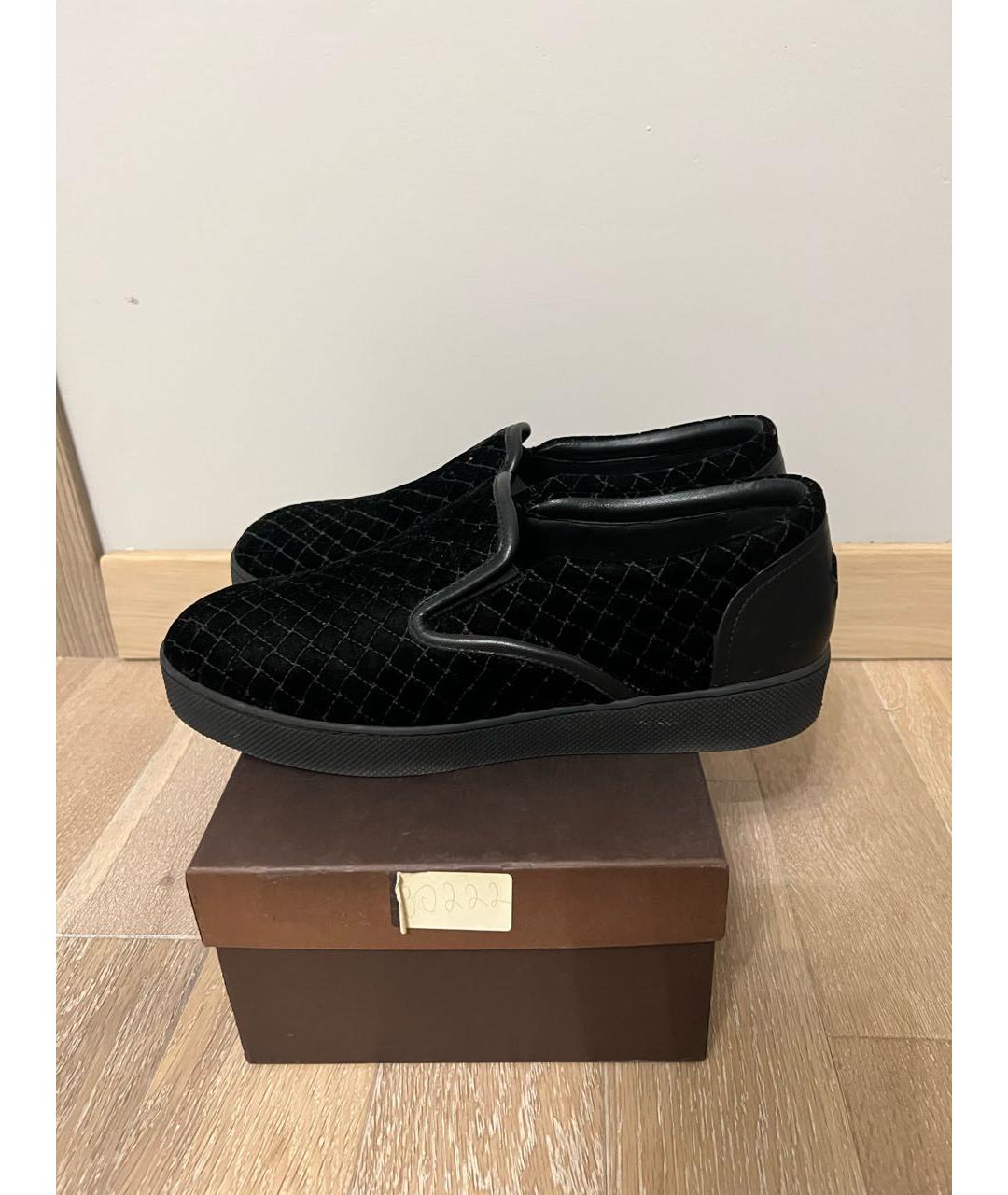 BOTTEGA VENETA Черные бархатные слипоны, фото 6