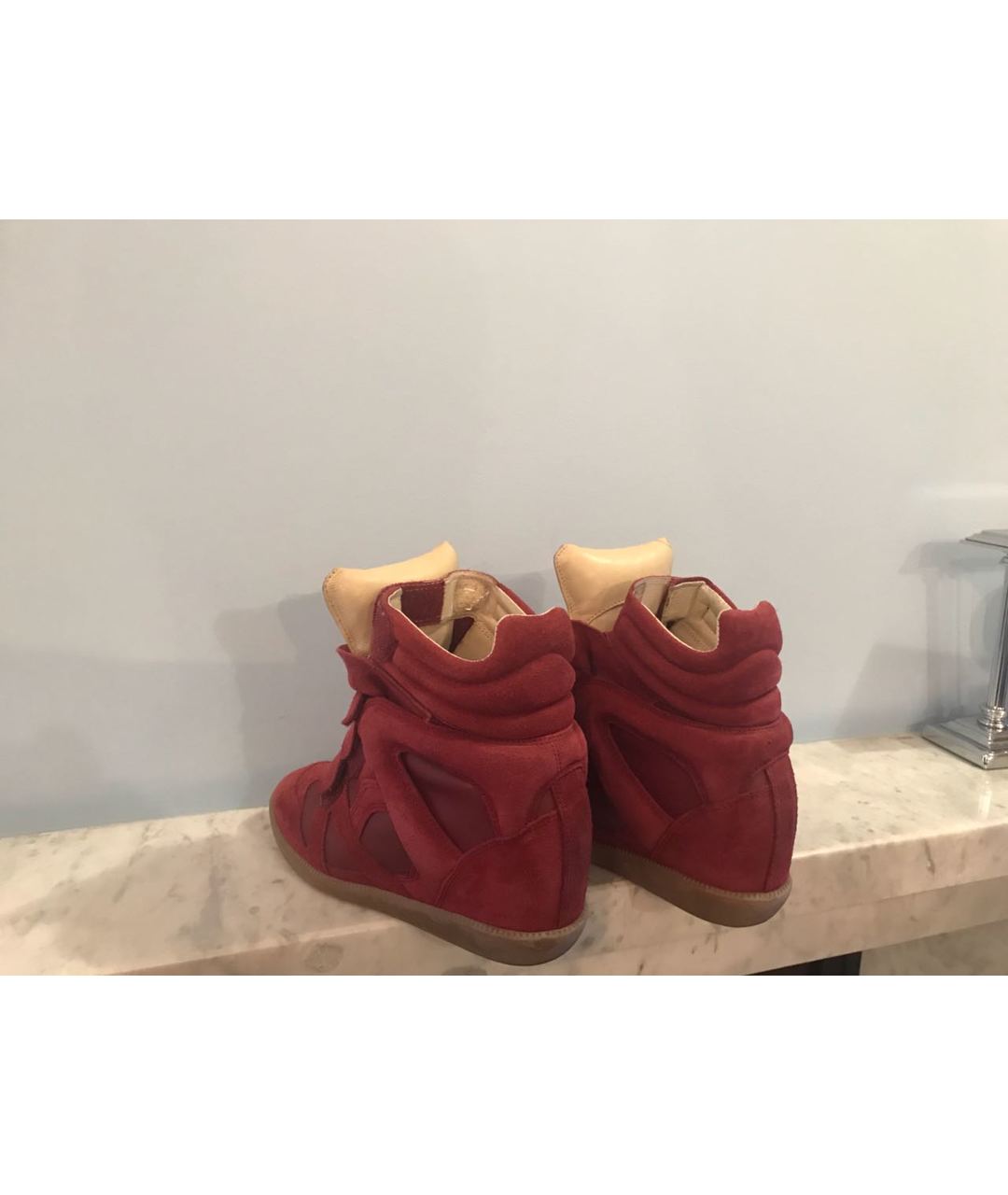 ISABEL MARANT Красные замшевые кроссовки, фото 2