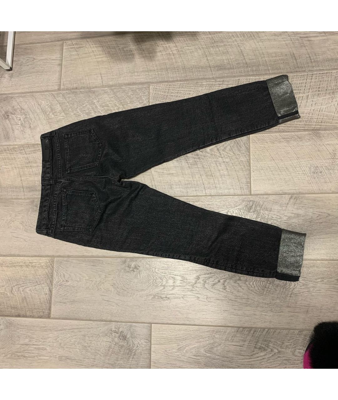 KARL LAGERFELD Антрацитовые хлопковые прямые джинсы, фото 2
