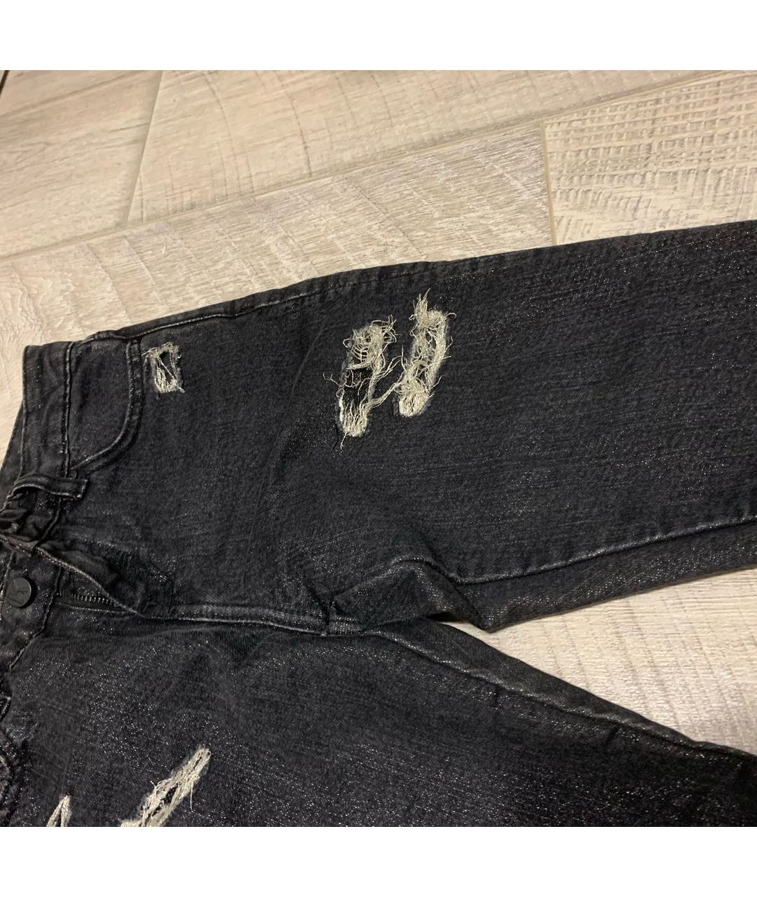 KARL LAGERFELD Антрацитовые хлопковые прямые джинсы, фото 4