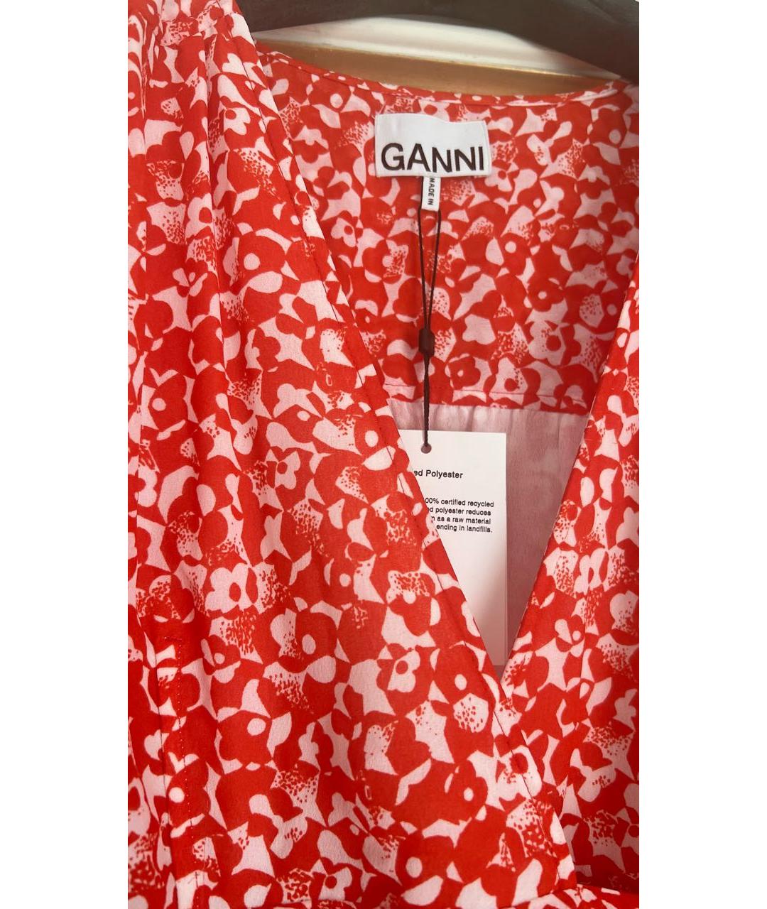 GANNI Красное полиэстеровое повседневное платье, фото 2
