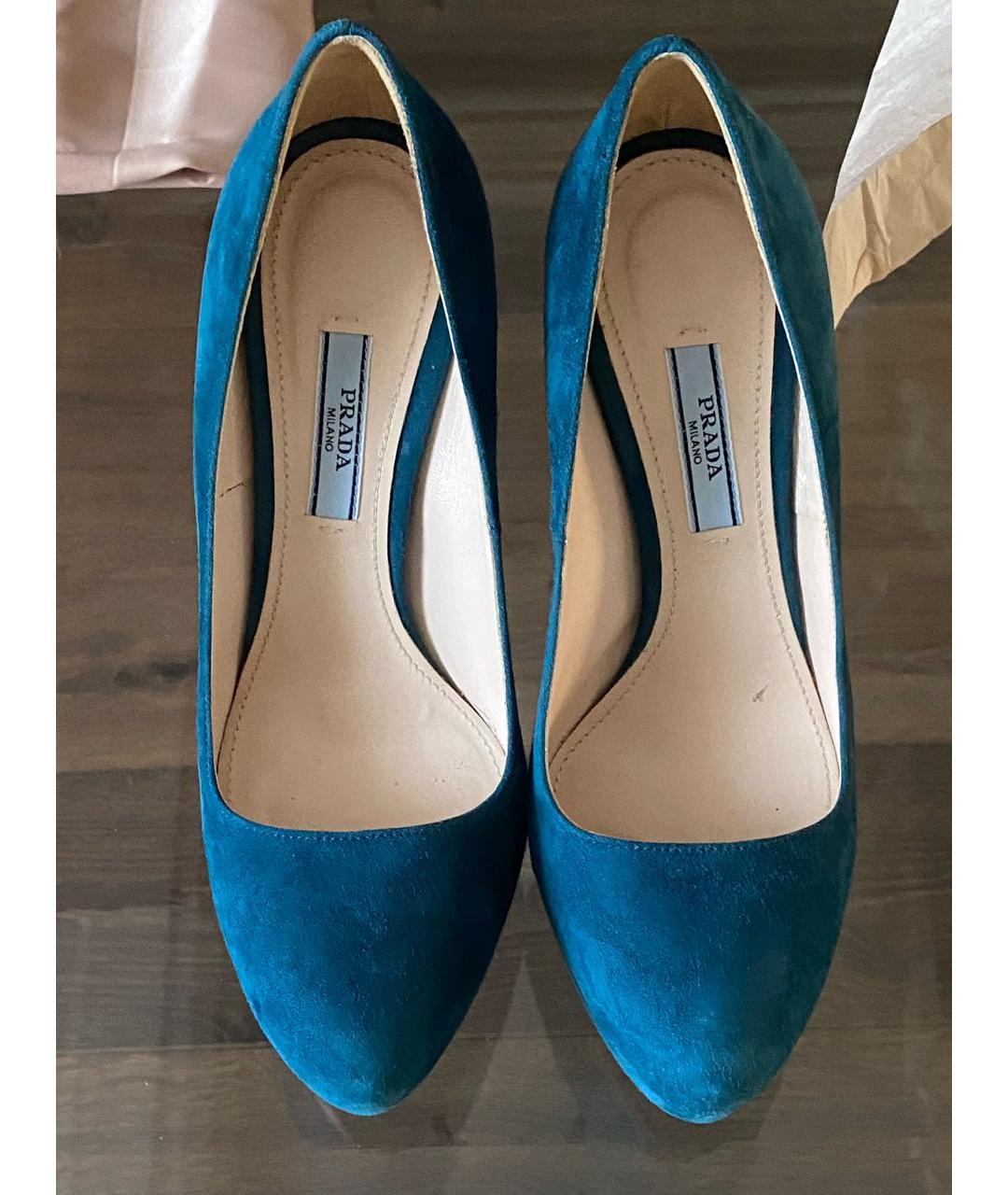 PRADA Бирюзовые замшевые туфли, фото 2