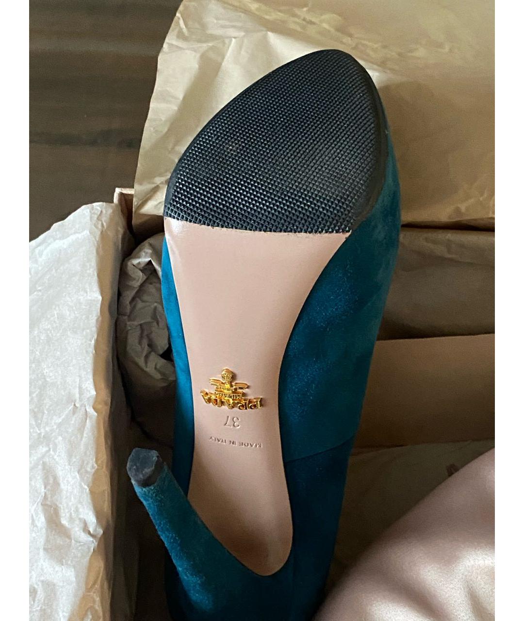 PRADA Бирюзовые замшевые туфли, фото 5
