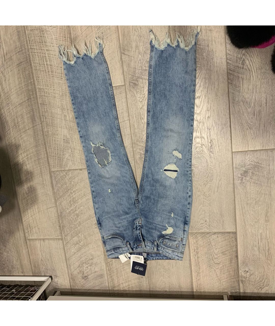 LIU JO Голубые хлопко-эластановые прямые джинсы, фото 6