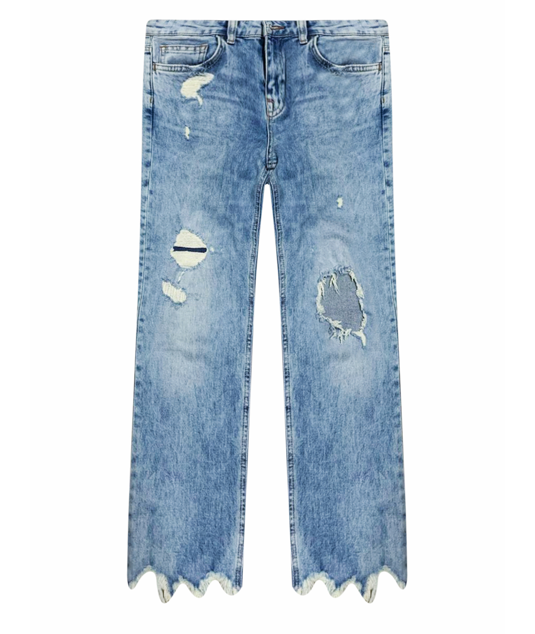 LIU JO Голубые хлопко-эластановые прямые джинсы, фото 1