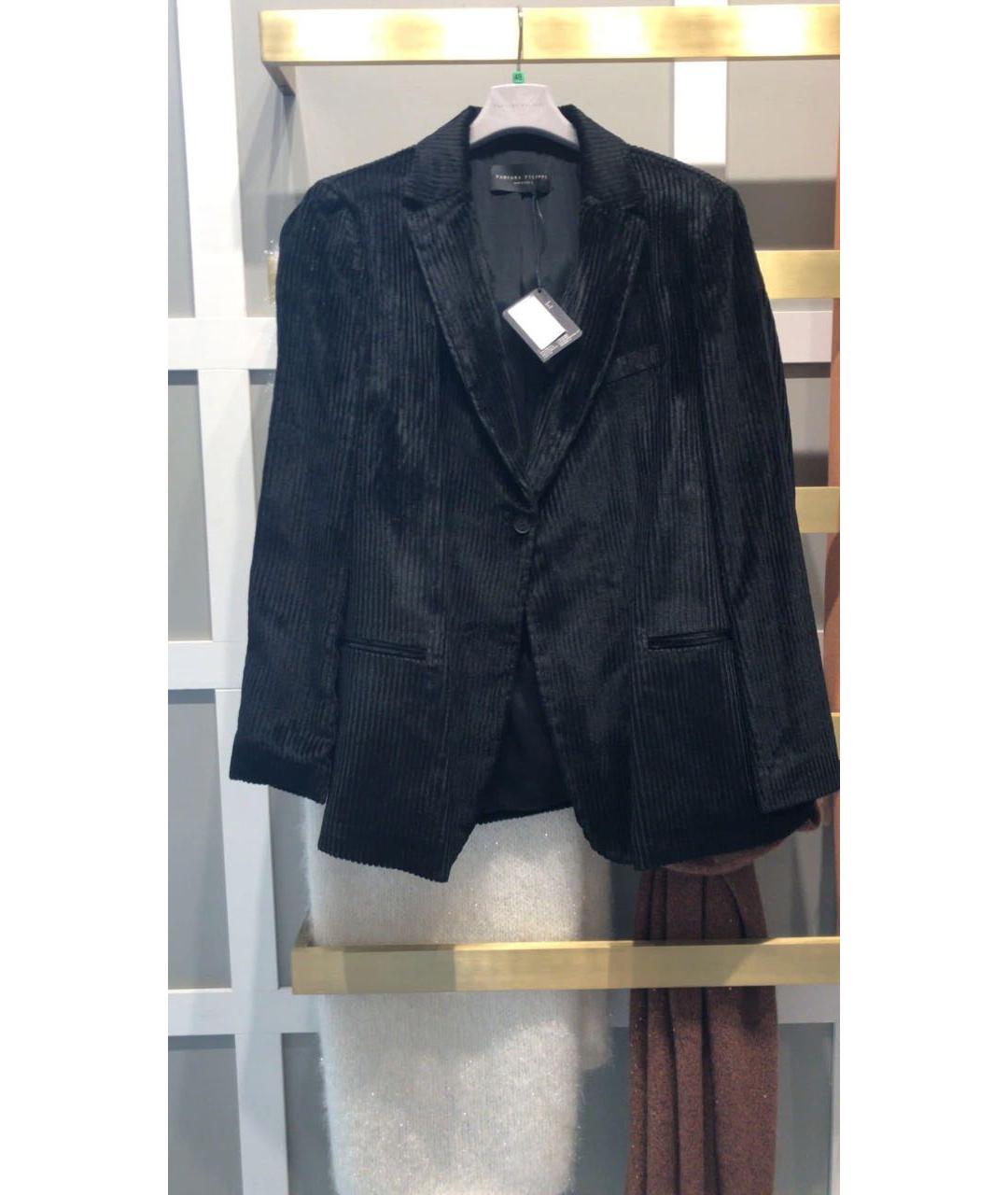 FABIANA FILIPPI Черный бархатный костюм с брюками, фото 3