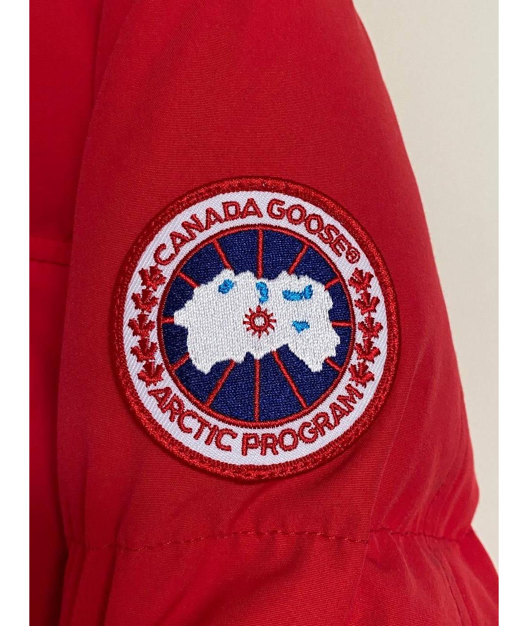 CANADA GOOSE Красный полиэстеровый пуховик, фото 6
