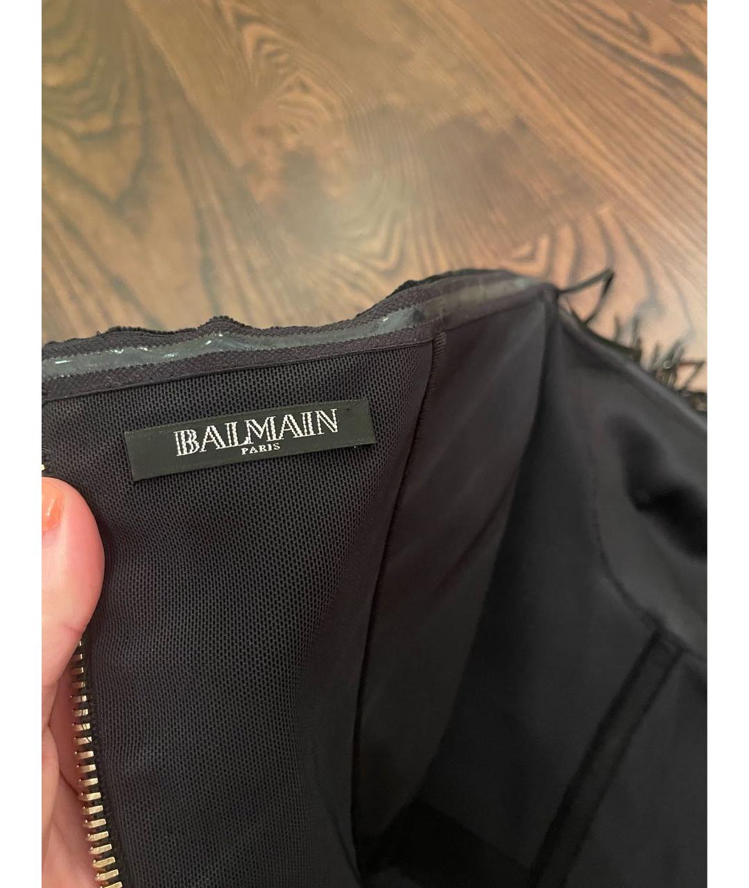 BALMAIN Черное бархатное вечернее платье, фото 4