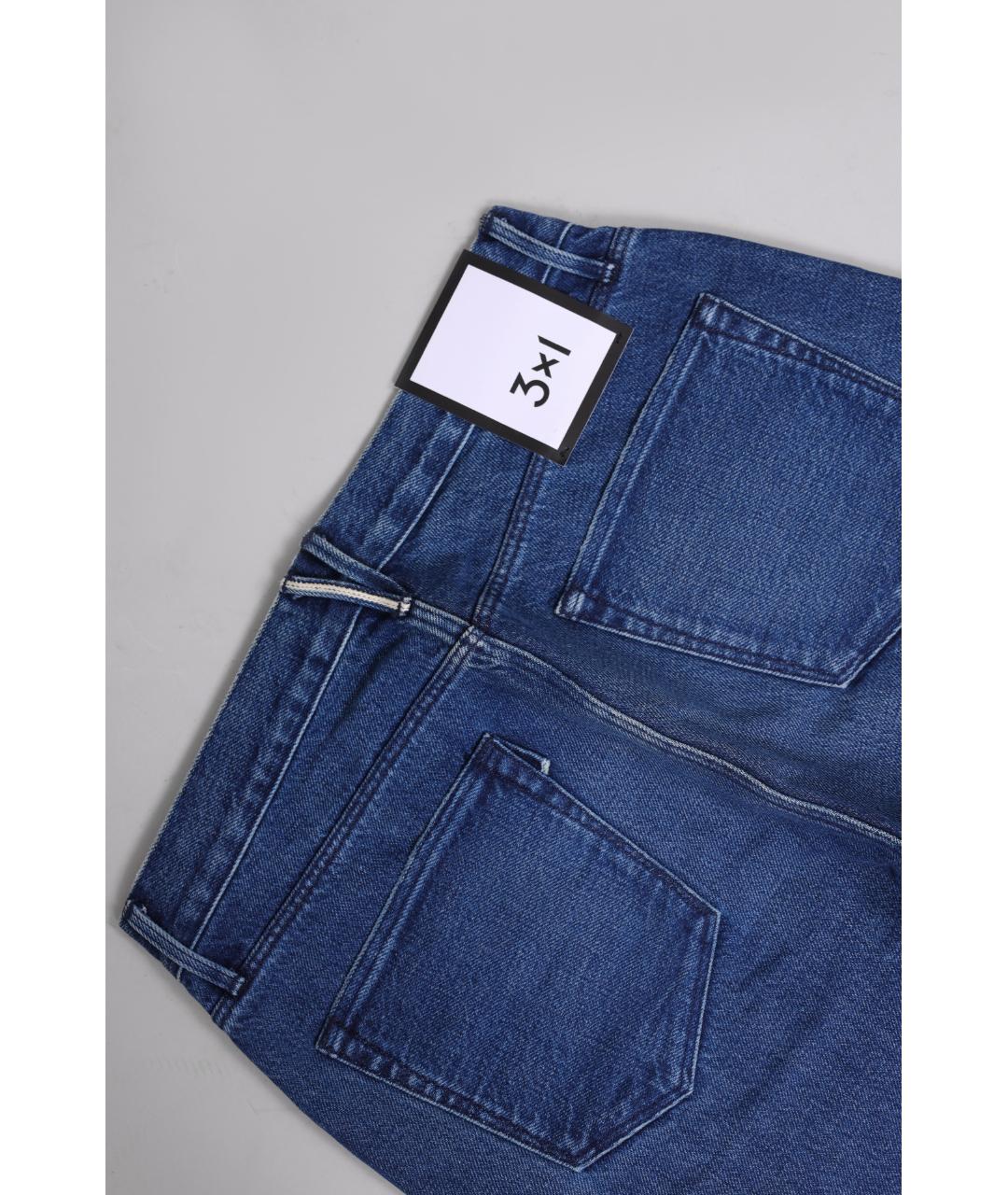 3X1 Синие хлопковые прямые джинсы, фото 2