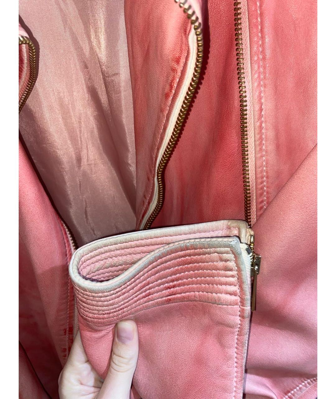 FRANKIE MORELLO Розовая кожаная куртка, фото 4